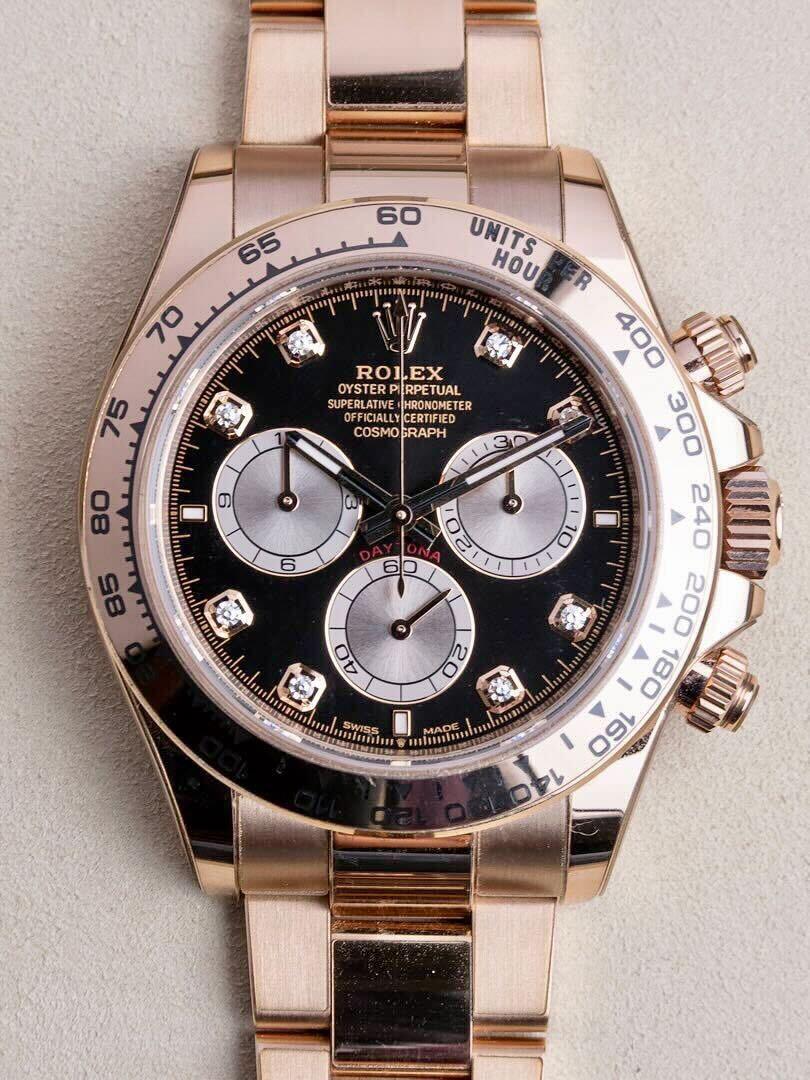 Rose Gold Diamond Chronograph watch